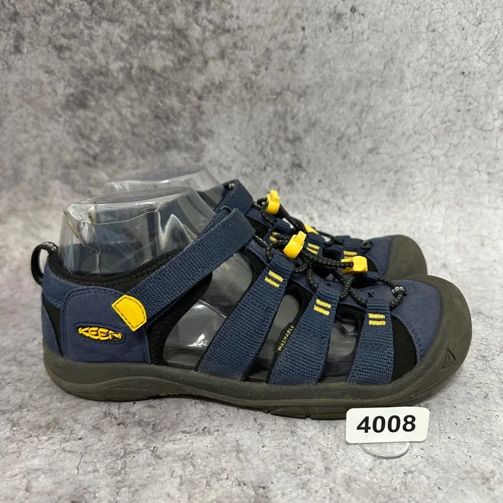 Keen Newport H2 Sandals Kids 6 Blue Hiking Water Shoes Bungee Laces
